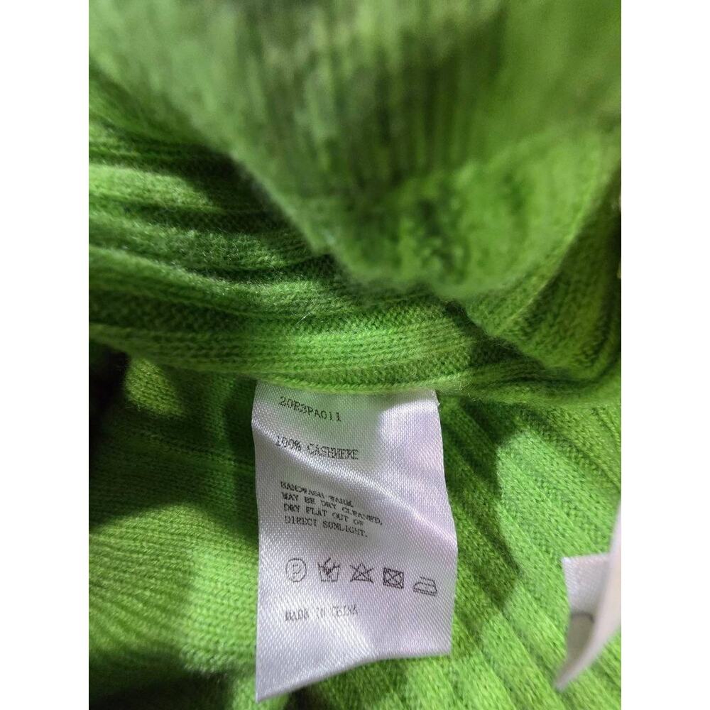 Nap 100% cashmere Ribbed Lounge Pants Lime Y2K Green Medium A011008 - Picture 11 of 12